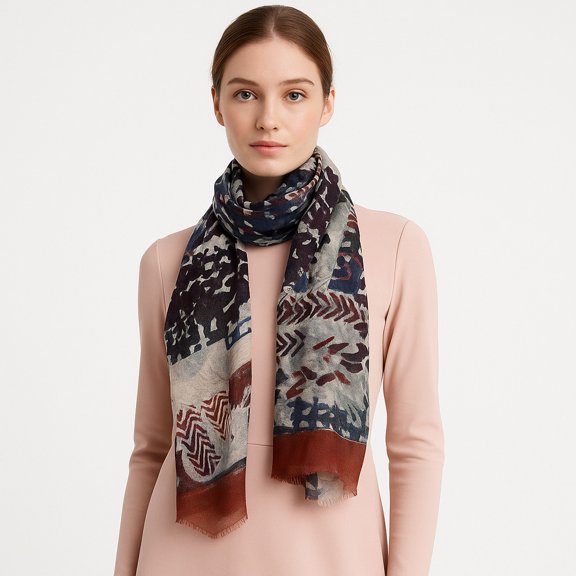 Premium and Soft Quality Abstract Printed Scarf Modal Lightweight MMD424