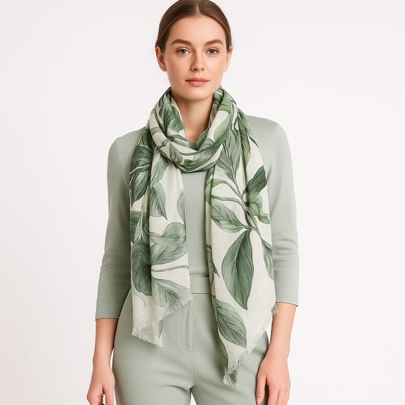 Premium and Soft Quality Leaf Printed Scarf Modal Lightweight MMD418