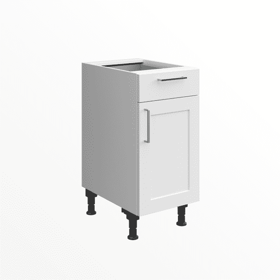 Premium, fully-assembled German white shaker cabinet 15.7" (40cm) 1 drawer, 1 right door
