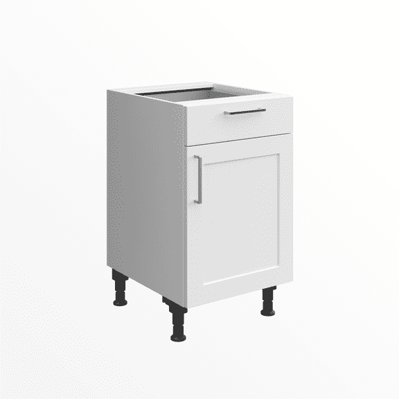 Premium, fully-assembled German white shaker cabinet 19.6" (50cm) 1 drawer, 1 right door