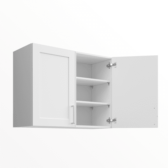 Premium, fully-assembled German white shaker wall cabinet 36.2" (92cm) 2 doors