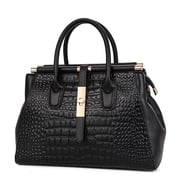 Premium luxury crocodile-print women's bag leather tote bag, large capacity top cowhide one-shoulder cross-body bag