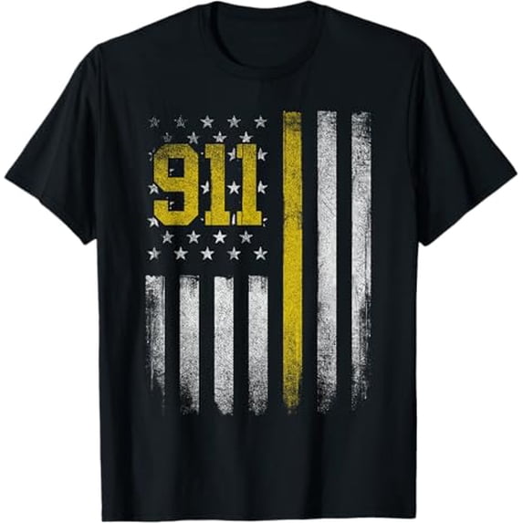 Premium model-Unisex-100% cotton-911 Dispatcher - Dispatch US Flag Police Emergency Responder T-Shirt