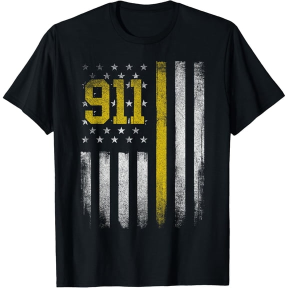 Premium model-Unisex-100% cotton-911 Dispatcher - Dispatch US Flag Police Emergency Responder T-Shirt