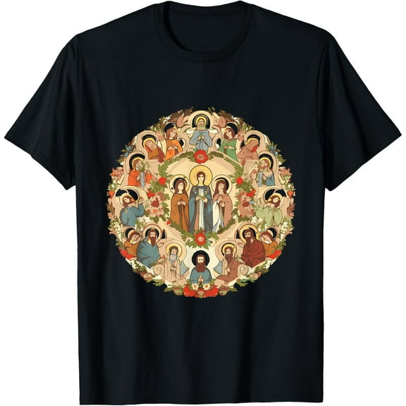 Premium model-Unisex-100% cotton-All Saints Day Catholic Gifts Holy Spirit T-Shirt