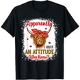 thumbnail image 1 of Premium model-Unisex-100% cotton-Bleached Highland Cow Apparently I Have An Attitude Who Knew T-Shirt, 1 of 4
