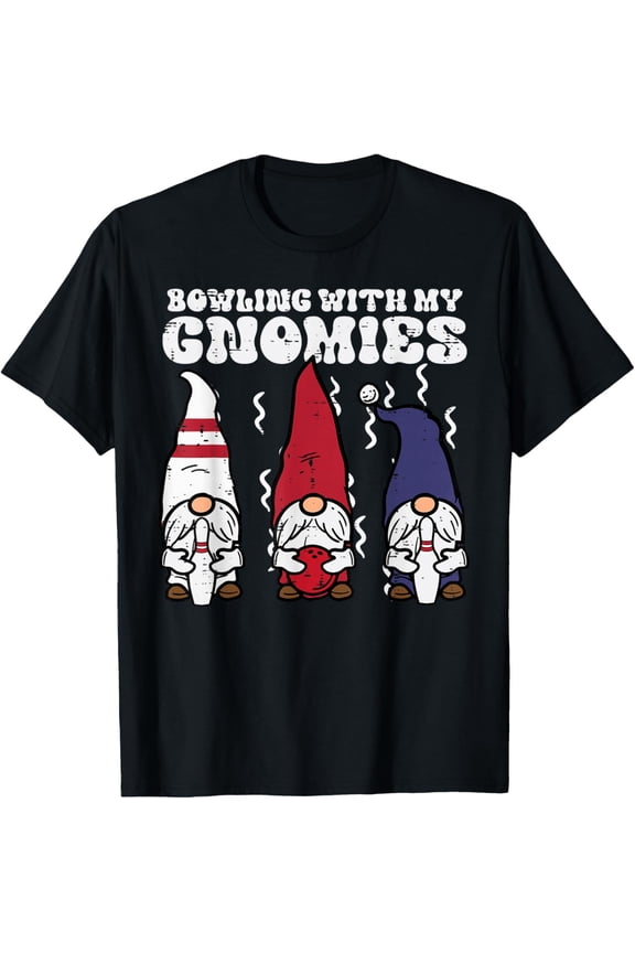Premium model-Unisex-100% cotton-Bowling With Gnomies Bowler Gnome Matching Men Women T-Shirt