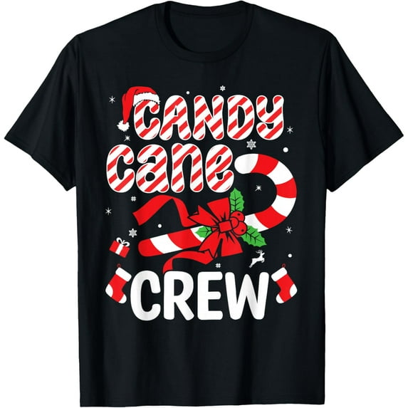 Premium model-Unisex-100% cotton-Candy Cane Crew - Funny Christmas Holiday Men Women T-Shirt