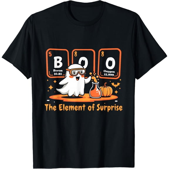 Premium model-Unisex-100% cotton-Chemistry Boo The Element Of Surprise Cute Chemist Halloween T-Shirt