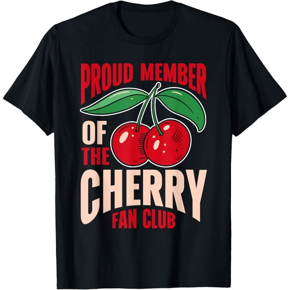 Premium model-Unisex-100% cotton-Cherry Shirts Fruits Cherry Lover T-Shirt for Men, Women & - Black, Small, Short Sleeve, Summer