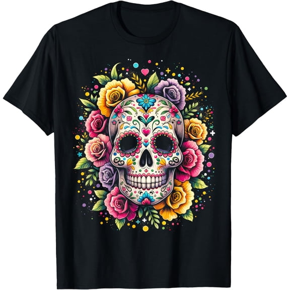 Premium model-Unisex-100% cotton-De Los Muertos Day of the Dead Sugar Skull Halloween Women T-Shirt