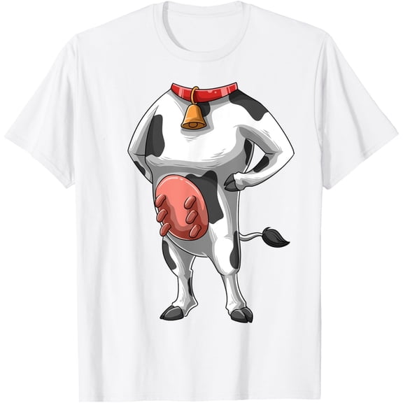 Premium model-Unisex-100% cotton-Easy Cow Costume Cow Body Headless Cow Costume T-Shirt
