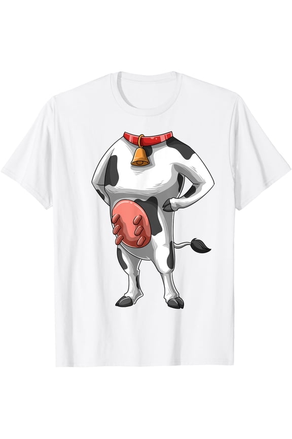 Premium model-Unisex-100% cotton-Easy Cow Costume Cow Body Headless Cow Costume T-Shirt