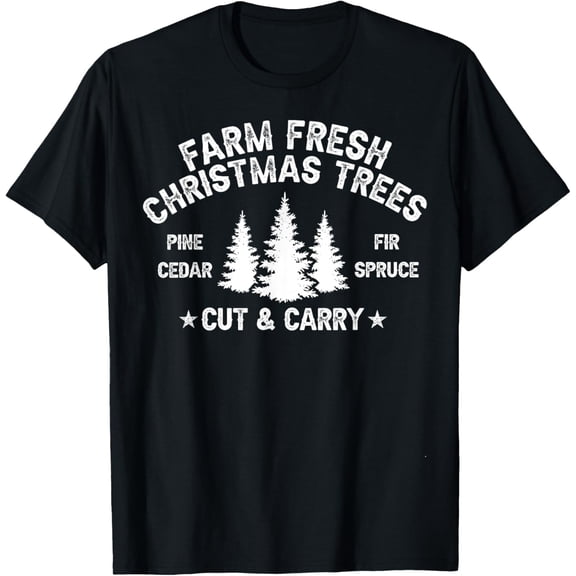 Premium model-Unisex-100% cotton-Farm Fresh Christmas Trees T-Shirt