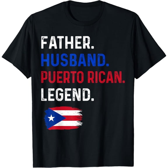 Premium model-Unisex-100% cotton-Father Husband Puerto Rican Legend Proud Dad Rico Flag T-Shirt