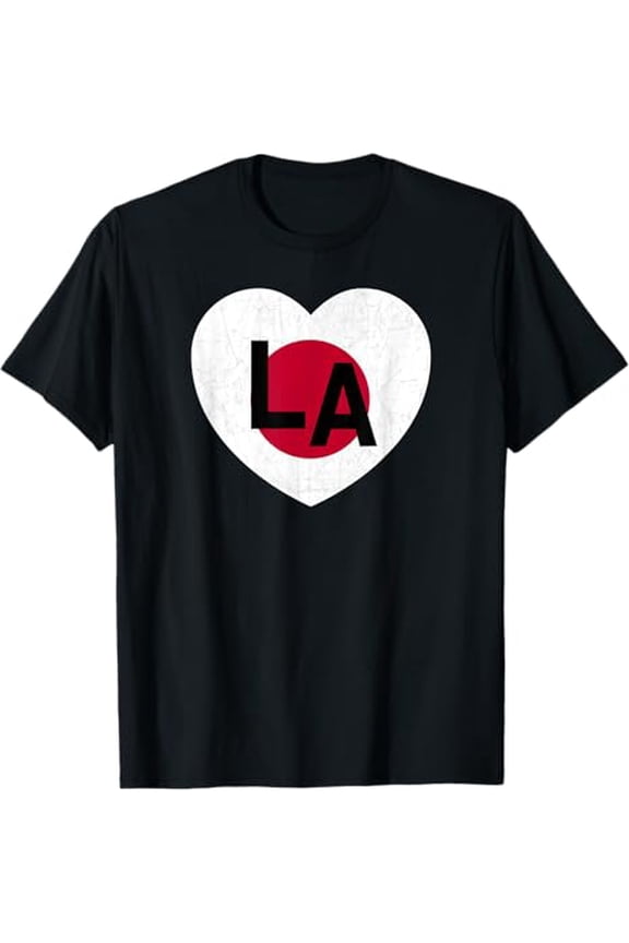 Premium model-Unisex-100% cotton-Flag Japan World Country Flag LA Heart Los Angeles Japanese T-Shirt