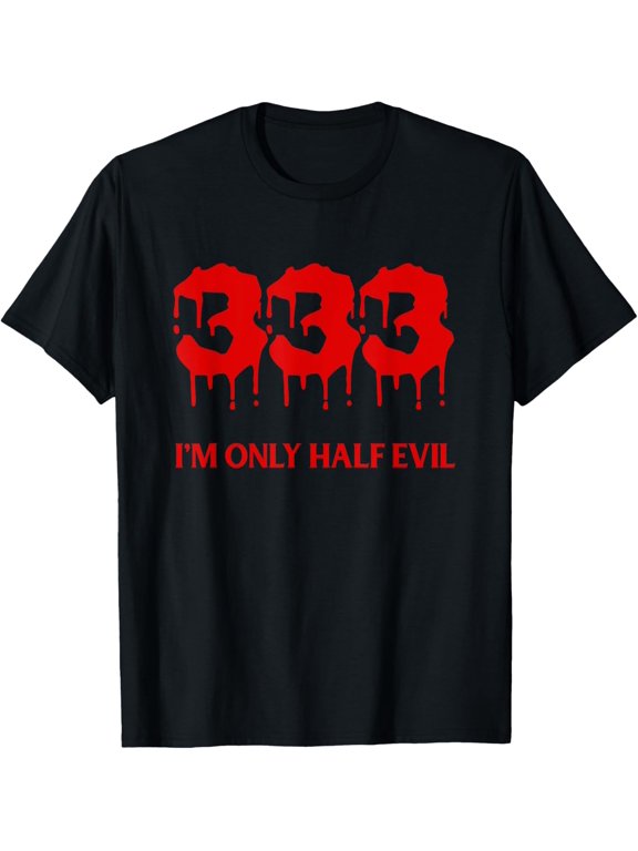 Premium model-Unisex-100% cotton-Funny Halloween T-Shirt 333 Half Evil Costume Outfit Devil T-Shirt