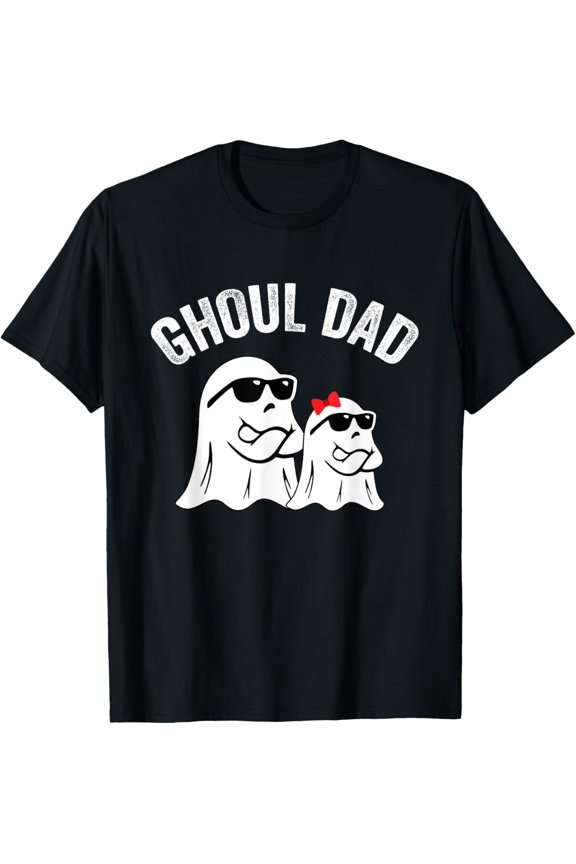 Premium model-Unisex-100% cotton-Ghoul Dad Funny Halloween Daddy Ghost Vintage T-Shirt