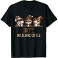 thumbnail image 1 of Premium model-Unisex-100% cotton-Gnope Not Before Coffee Three Gnomes Graphic Cafein T-Shirt, 1 of 4