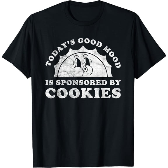 Premium model-Unisex-100% cotton-Good Mood Cookies Apparel Co Unisex-Adults Retro Vintage Cookie T-Shirt Black Small