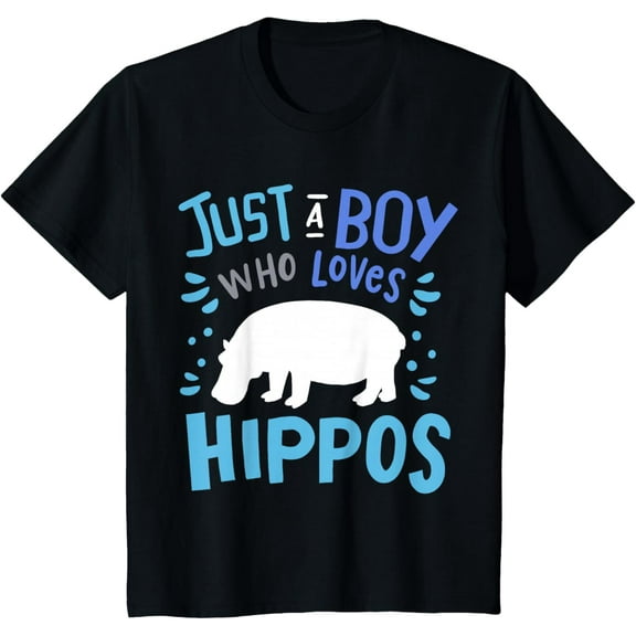 Premium model-Unisex-100% cotton- Hippo Hippopotamus Just A Boy Who Loves Hippos Gift T-Shirt
