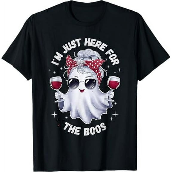 Premium model-Unisex-100% cotton-I'm Just Here For The Boos Halloween Women Ghost Cute T-Shirt
