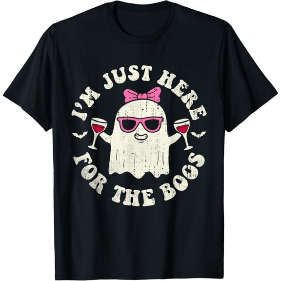Premium model-Unisex-100% cotton-I'm Just Here for The Boos Halloween Party Drinking Beer T-Shirt