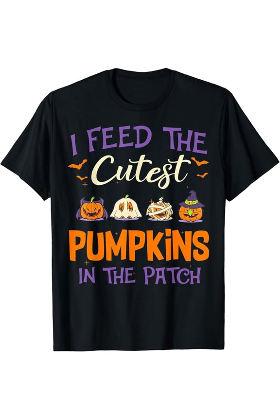 Premium model-Unisex-100% cotton-Lunch Lady I Feed The Cutest Pumpkins Lover Halloween T-Shirt
