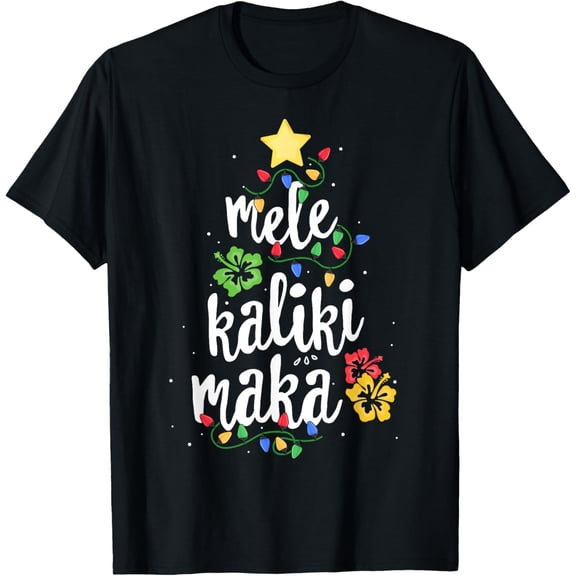 Premium model-Unisex-100% cotton-Mele Kalikimaka For Women Hawaiian Hawaii Christmas T-Shirt