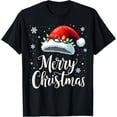 thumbnail image 1 of Premium model-Unisex-100% cotton-Merry Christmas Lights Red Santa Hat Xmas Family T-Shirt, 1 of 4
