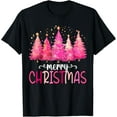 thumbnail image 1 of Premium model-Unisex-100% cotton-Merry and Bright Pink Christmas Tree Pink Christmas Tree T-Shirt, 1 of 4