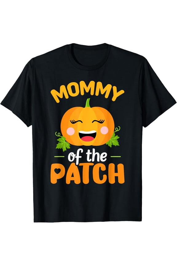 Premium model-Unisex-100% cotton-Mommy of The Patch Pumpkin Mom Halloween Family Matching T-Shirt