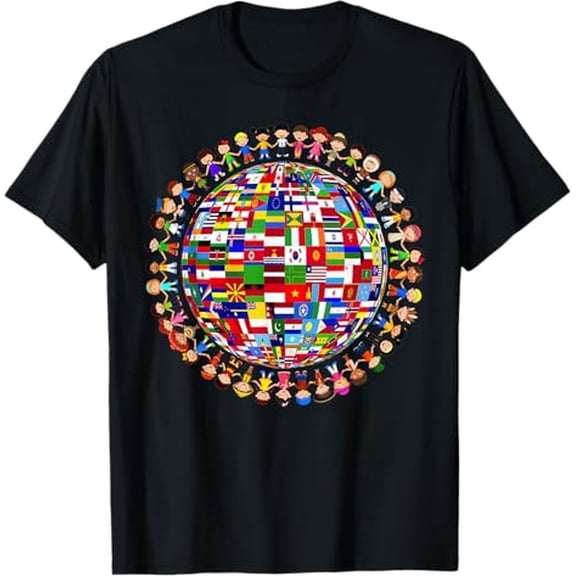 Premium model-Unisex-100% cotton-National Flags Circle World Peace International Day Of Peace T-Shirt