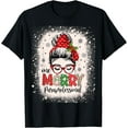 thumbnail image 1 of Premium model-Unisex-100% cotton-One Merry Paraprofessional Messy Bun Paraeducator Christmas T-Shirt, 1 of 4