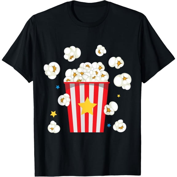 Premium model-Unisex-100% cotton-Popcorn Costume Carnival Halloween Cinema Circus T-Shirt