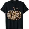 thumbnail image 1 of Premium model-Unisex-100% cotton-Pumpkin Leopard Print Cheetah Fall Graphic Thanksgiving T-Shirt, 1 of 4