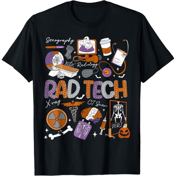 Premium model-Unisex-100% cotton-Radiology Technologist Halloween Ghost Rad Tech Halloween T-Shirt
