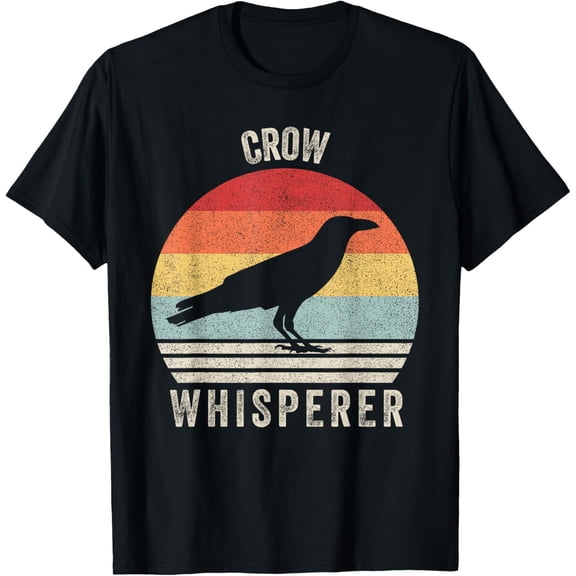 Premium model-Unisex-100% cotton-Retro Crow Whisperer Shirt Funny Birds Lover Crow Vintage T-Shirt