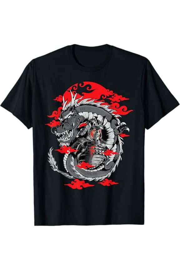 Premium model-Unisex-100% cotton-Samurai - Dragons - Otaku - Shogun - Mountain - Japan T-Shirt