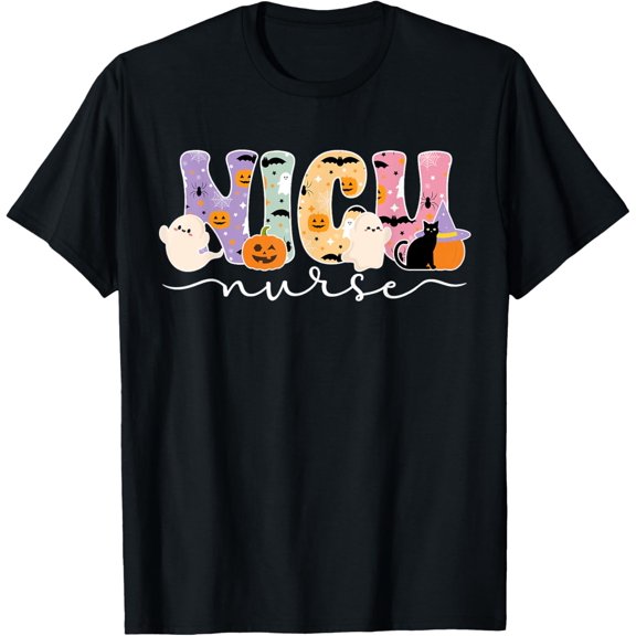 Premium model-Unisex-100% cotton-Spooky NICU Nurse Halloween NICU Nursing T-Shirt