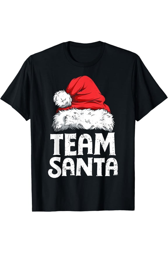 Premium model-Unisex-100% cotton-Team Santa Christmas Squad Family Matching Pajamas Boys Men Short Sleeve T-Shirt