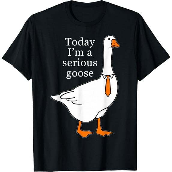 Premium model-Unisex-100% cotton-Today I'm A Serious Goose T-Shirt, Small, Black