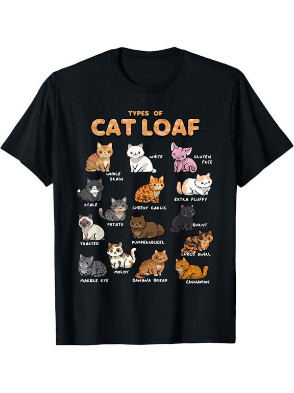 Premium model-Unisex-100% cotton-Types of Cat Loaf Cute Kitten Kawaii Cats, Cat Lover Men Women Girls T-Shirt