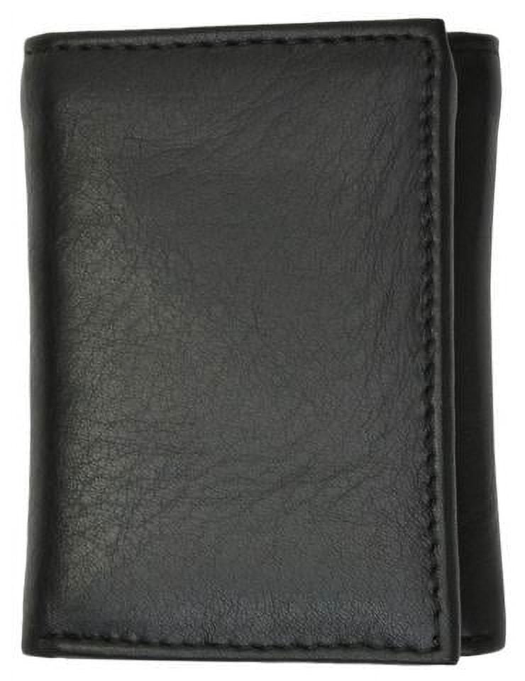 Premium soft black leather kids trifold wallet - Walmart.com