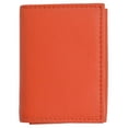 thumbnail image 1 of Premium soft orange leather kids trifold wallet, 1 of 4