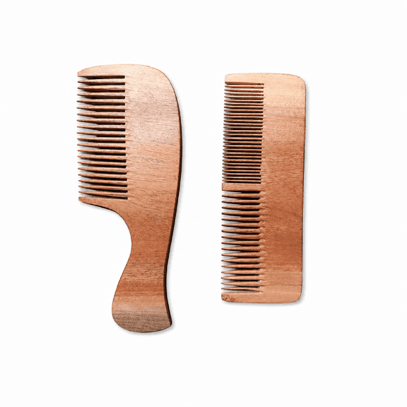 Premium wood Comb Set (Pack of 2 Pcs), Handcrafted Wooden Hair Comb for Men & Women, Anti-Static Gentle Detangling with Smooth Rounded Teeth ( 22 cm x 6.5 cm x 1 cm) / ( 20 cm x 5 cm x 1 cm)