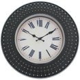 thumbnail image 1 of Premius Large Decorative Beaded Wall Clock, Black, 16 Inches, 1 of 1