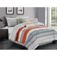 thumbnail image 1 of Premius Teddy 7 Piece Oversized Comforter Set, Queen, Grey-Orange, 1 of 1