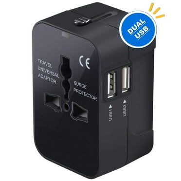 Premkare All-in-One International Power Travel Plug Adapter with Dual USB Ports