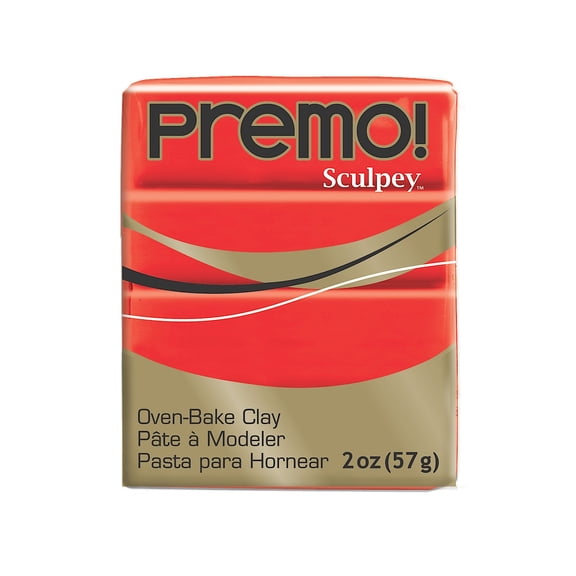 Premo Premium Polymer Clay cadmium red hue, 2 oz. (pack of 5)